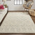 Homeroots Home Decor 5' X 8' Ivory Blue and Tan Wool Geometric Tufted Handmade Stain Resistant Area Rug