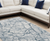 8' X 10' Blue Gray And Ivory Abstract Distressed Stain Resistant Area Rug