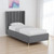 Gray Linen Upholstered Full Bed Frame