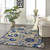 Homeroots Home Decor 6’ x 9’ Natural and Blue Indoor Outdoor Area Rug, Natural and Blue Color