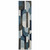 Homeroots Home Decor 2' x 8' Geometric Runner Rug, Blue Grey Charcoal Purple, Power Loom Stain Resistant