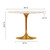 40" White And Gold Marble And Metal Dining Table