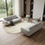7' X 9' Cream And White Abstract Geometric Distressed Area Rug