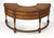 Hand Carved Leather Top Crescent Shape Desk