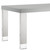 95" Light Gray and Silver Wood and Stainless Steel Dining Table