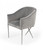 25" Grey Velvet And Silver Solid Color Arm Chair