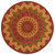 6’ Round Orange Decorative Area Rug - 808230037885