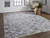Homeroots Home Decor 5' x 8' Gray, Silver and Taupe Geometric Hand Woven Stain Resistant Area Rug with Fringe