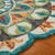 Homeroots Home Decor 6' Round Blue and Orange Medallion Area Rug