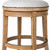 26" Sand and Oak Fabric and Solid Wood Backless Counter Height Swivel Bar Chair
