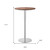 26" Brown and Silver Rounded Stainless Steel Bar Table
