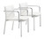 Set of Two Chrome White Faux Leather Armchairs - 808230050822