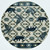 Homeroots Home Decor 7' Round Ivory or Blue Geometric Lodge Pattern Indoor Area Rug, Round Shape, Ivory/Blue Color