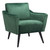 29" Green And Black Corduroy Tufted Arm Chair