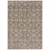7' X 10' Gray And Gold Floral Area Rug With Fringe