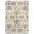 8' X 11' Ivory And Blue Floral Power Loom Stain Resistant Area Rug