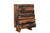 36" Dark Brown Solid Wood Live Edge Five Drawer Standard Chest