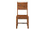 Set of Two Brown Solid Wood Open Back Dining Side Chairs