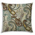 20" X 20" Brown Cream And Teal Zippered Polyester Paisley Throw Pillow Cover