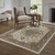 Homeroots Home Decor Blue Beige Grey Gold Green Rust Red Oriental Power Loom Stain Resistant Area Rug With Fringe 10' x 13'