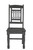 Set of Two Black Wood Slat Back Dining Side Chairs