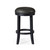 26" Charcoal and Black Faux Leather and Solid Wood Backless Counter Height Swivel Bar Chair