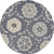 Homeroots Home Decor 7' Round Gray Floral Trellis Area Rug