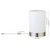 9" Silver Metal Cylinder Bedside Table Lamp With White Drum Shade