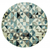 8' Beige Blue And Gray Geometric Round Rug