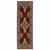 2' X 6' Red Black Beige And Blue Oriental Power Loom Stain Resistant Runner Rug With Fringe