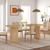 67" Natural Solid Wood With Rattan Double Pedestal Base Oval Dining Table
