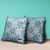 18x18 Blue Red Green Blown Seam Broadcloth Floral Throw Pillow