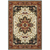 5' X 8' Red And Ivory Oriental Power Loom Stain Resistant Area Rug