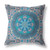 20" X 20" Blue And Pink Broadcloth Floral Throw Pillow