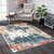 Homeroots Home Decor 8' x 11' Blue and Red Mod Distressed Area Rug