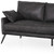 82" Black Leather Sofa With Toss Pillows