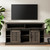 58" Oak Wood Enclosed and Open Storage TV Stand