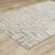 3' X 5' Ivory Beige Grey Brown Pale Blue And Charcoal Geometric Power Loom Stain Resistant Area Rug