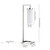 26" Nickel Metal Arched Table Lamp With White Cylinder Shade