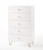 30" White Manufactured Wood Five Drawer Standard Chest