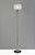 Antique Brass Metal Floor Lamp with Striped Glass Glow Globe