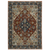 5' X 8' Blue Beige Tan Brown Gold And Rust Red Oriental Power Loom Stain Resistant Area Rug With Fringe