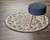 6’ Round Blue Floral Oasis Area Rug - 808230038165
