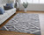 Homeroots Home Decor 8' x 10' Gray and Ivory Geometric Power Loom Stain Resistant Area Rug