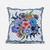 20x20 White Blue Blown Seam Broadcloth Floral Throw Pillow