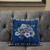 16x16 Blue Gray Blown Seam Broadcloth Floral Throw Pillow