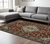 7' X 10' Red And Blue Oriental Area Rug With Fringe
