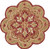 6' Round Rustic Red Scalloped Edge Area Rug