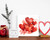 Red Water Color Hearts Canvas Unframed Wall Art