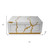 40" White And Gold Wood Solid Coffee Table With Two Drawers